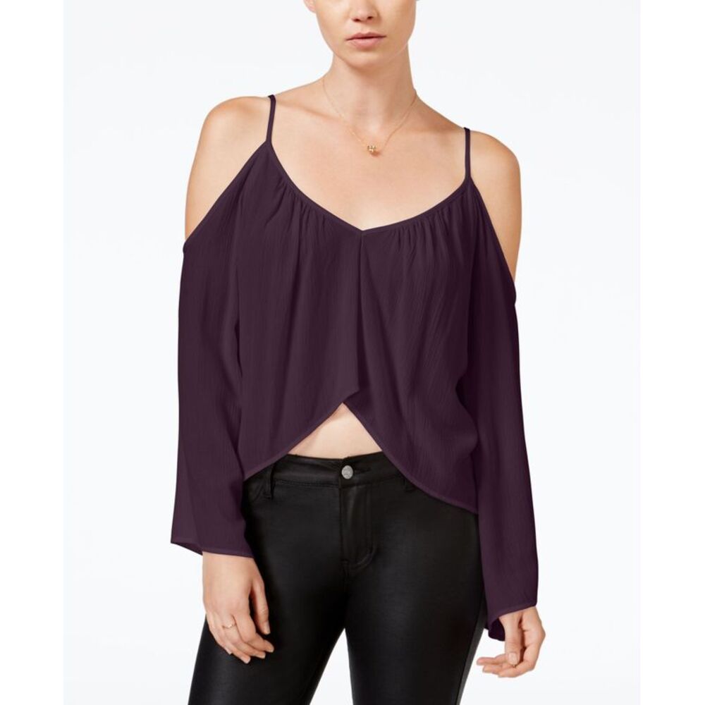 Chelsea Sky Gauze Cold Shoulder Top